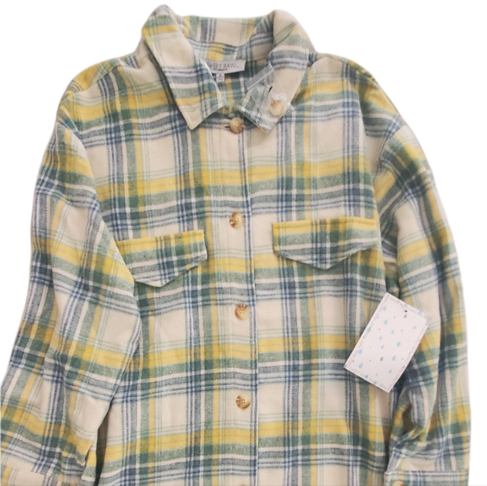 XL button down flannel plaid shirt